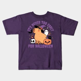 It is never too early for halloween Cute capybara ready for halloween Kids T-Shirt